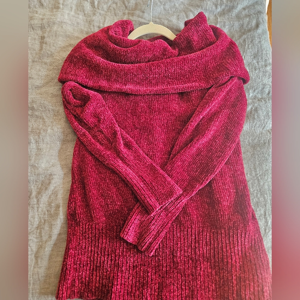 White House Black Market Fuchsia Cowl Neck Sweater